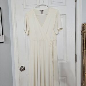 H&M Cream Maxi Wrap Dress